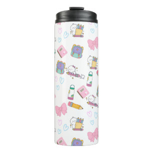 Termo Taza de gatos lindos Kawaii y papelería pastel
