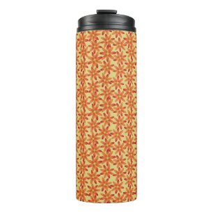 Termo Taza de girasoles retro en amarillo cálido con flo