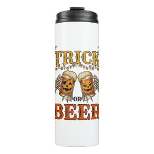 Termo Taza de Halloween de cerveza o truco Calabaza Mano