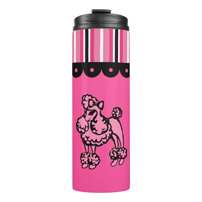 Termo Taza de Poodle Rosa Brillante (Anverso)