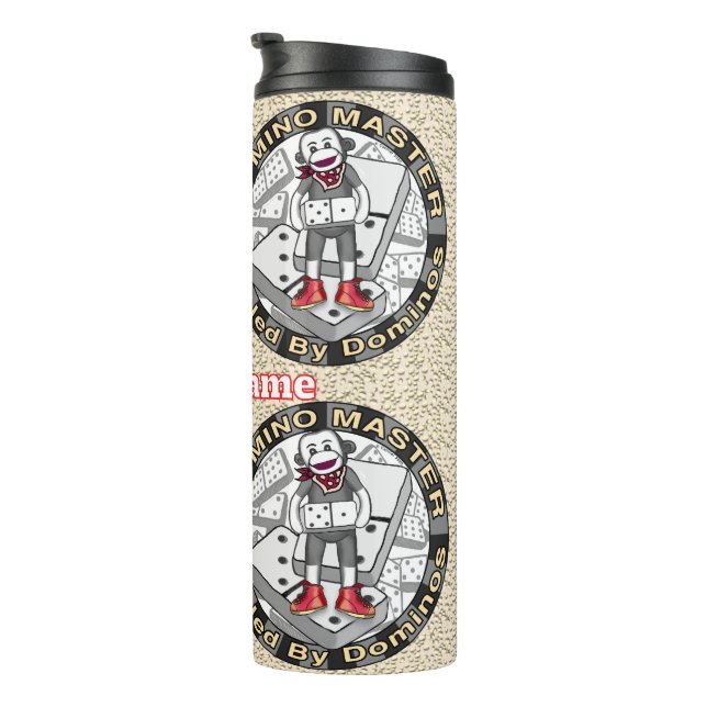 Termo Taza de Sock Monkey Domino Master (Rotado hacia la derecha)