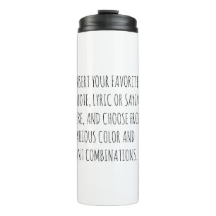Termo Taza de texto personalizable con tus palabras