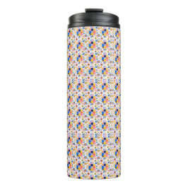Termo Taza de viaje alta con un patrón geométrico vibran