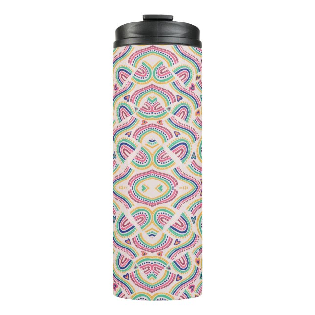 Termo Taza de viaje alta e aislada con intrincados (Anverso)