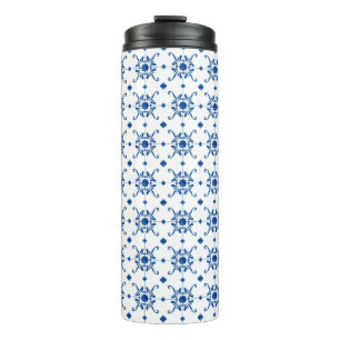 Termo Taza de viaje alta y blanca con tapa negra