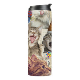 Termo Taza de viaje collage de gatos, taza térmica
