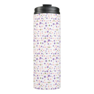Termo Taza de viaje con estampado floral morado y rosa l