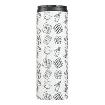 Taza de viaje con patrón de icono de farmacia prof