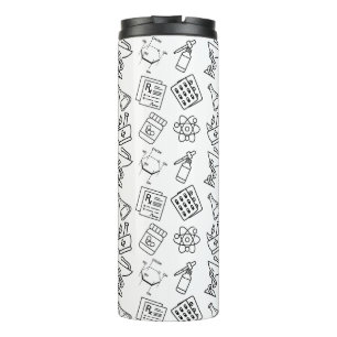 Termo Taza de viaje con patrón de icono de farmacia prof