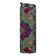 Taza de viaje con patrón floral barroco
