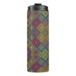 Termo Taza de viaje con patrón geométrico vibrante