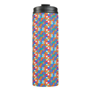 Termo Taza de viaje con patrón geométrico vibrante