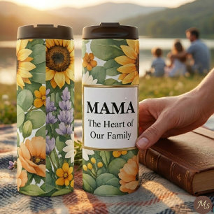 Termo Taza de viaje con regalo de marco dorado y lavanda