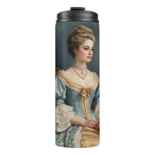 Termo Taza de viaje con retrato de dama victoriana vinta