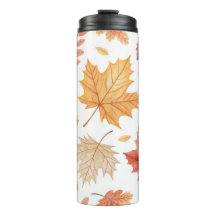 Taza de viaje de acero inoxidable Hojas de otoño