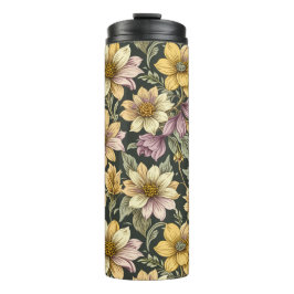 Termo Taza de viaje de flores