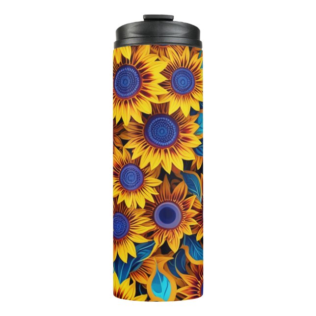 Termo Taza de viaje de girasol (Anverso)