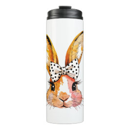 Termo Taza de viaje de Pascua con lazo de conejito coque