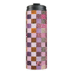 Termo Taza de viaje de patchwork colorido