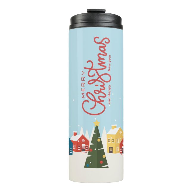Termo Taza de viaje Feliz Navidad | Fiesta Navideña  (Anverso)