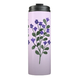 Termo Taza De Viaje Floral Lila Fastuosa Flor Silvestr