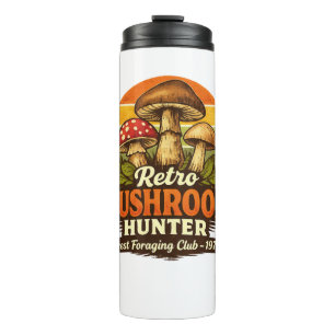 Termo Taza divertida para cazadores de hongos retro y am