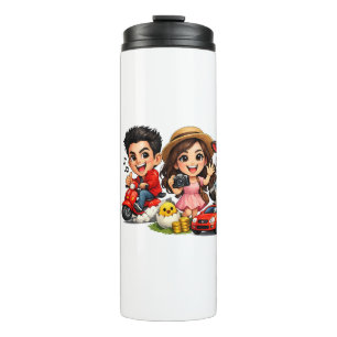 Termo Taza divertida y linda de amigos y vaca de caricat
