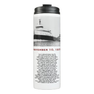 Termo Taza Edmund Fitzgerald con nombres de la tripulaci