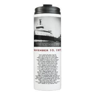 Termo Taza Edmund Fitzgerald con nombres de la tripulaci