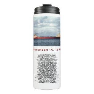 Termo Taza Edmund Fitzgerald con nombres de la tripulaci