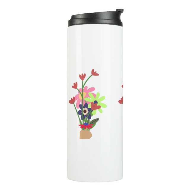 Termo taza floral  (Rotado hacia la izquierda)