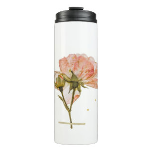 Termo Taza Pequeña de Cerámica Rosa Antigua Botánica