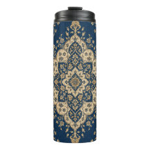 Taza persa vintage medallón azul oro