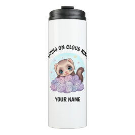 Termo Taza personalizada de hurón adorable con texto per