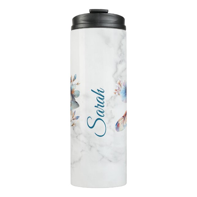 Termo Taza personalizada de libélula con acuarela (Anverso)