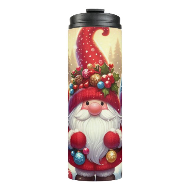 Termo Taza personalizada de Navidad con Gnome Santa para (Anverso)