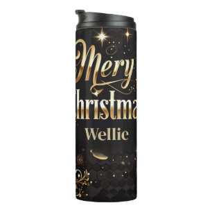 Termo Taza personalizada de Navidad en oro con estampado