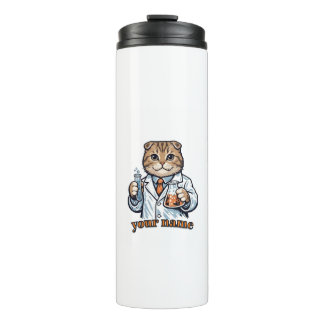 Termo Taza personalizada del gato Scottish Fold científi