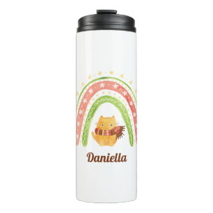 Termo Taza Personalizada Gato de Navidad y Arcoíris