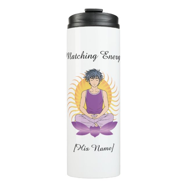 Termo Taza personalizada para él | Nombre y texto (Anverso)