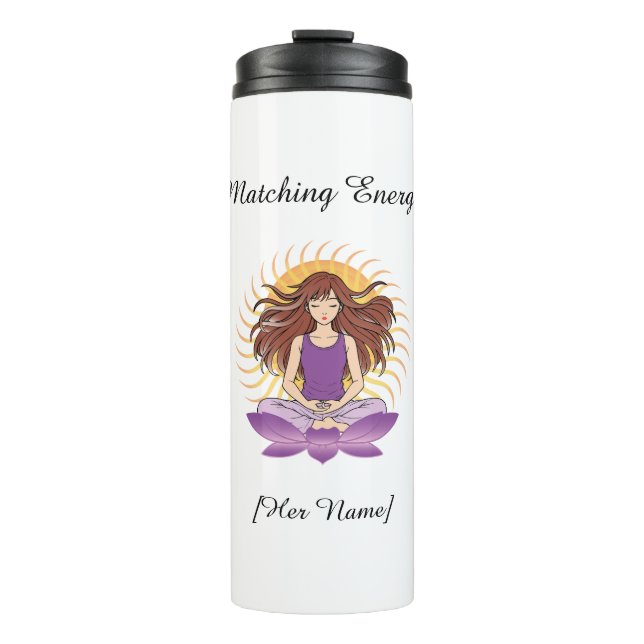 Termo Taza personalizada para ella | Nombre y texto (Anverso)