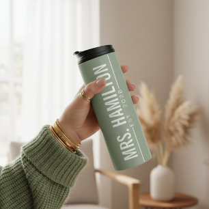 Termo Taza personalizada para recién casados "Esposo y E