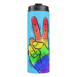 Termo Taza Rainbow Peace de nombre y color personalizado