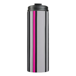 Termo Taza térmica a rayas negra, rosa y gris