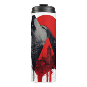 Termo Taza térmica Abstract Trash Polka Howling Wolf