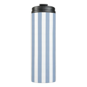 Termo Taza térmica bebé azul y blanca con rayas