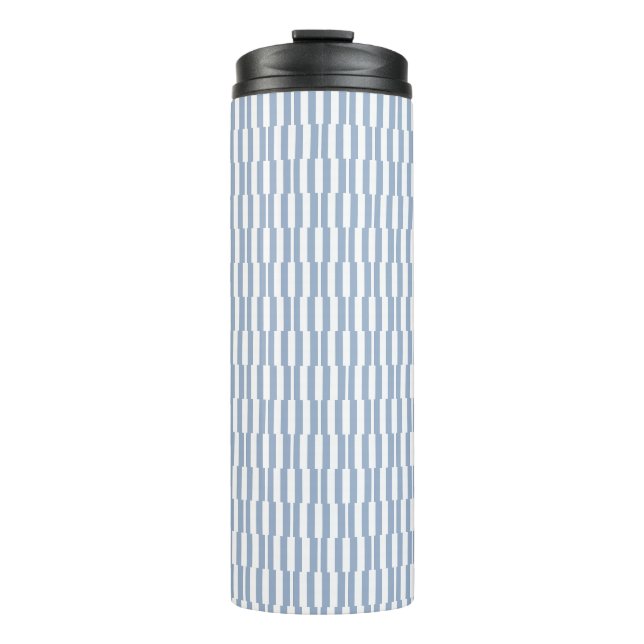 Termo Taza Térmica Bebé Azul y Blanco a Rayas (Anverso)