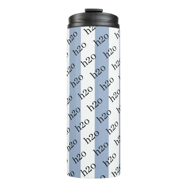 Termo Taza Térmica Bebé Azul y Blanco a Rayas H2o (Anverso)