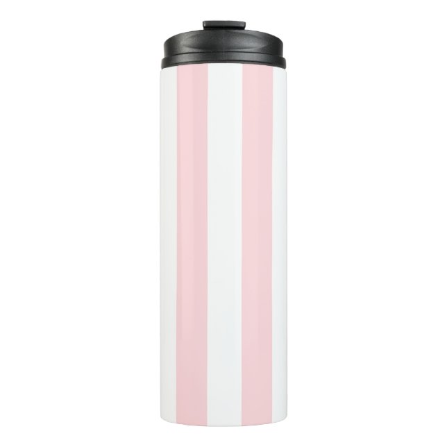 Termo Taza Térmica Bebé Rosa y Blanco a Rayas (Anverso)