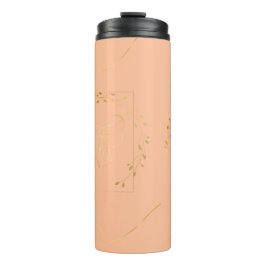 Termo Taza térmica botánica de melocotón minimalista